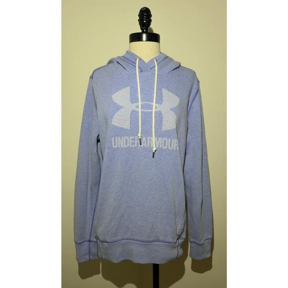 UNDER ARMOUR Purple Pullover Drawstring Hoodie Pockets Top Womens M - Picture 1 of 5